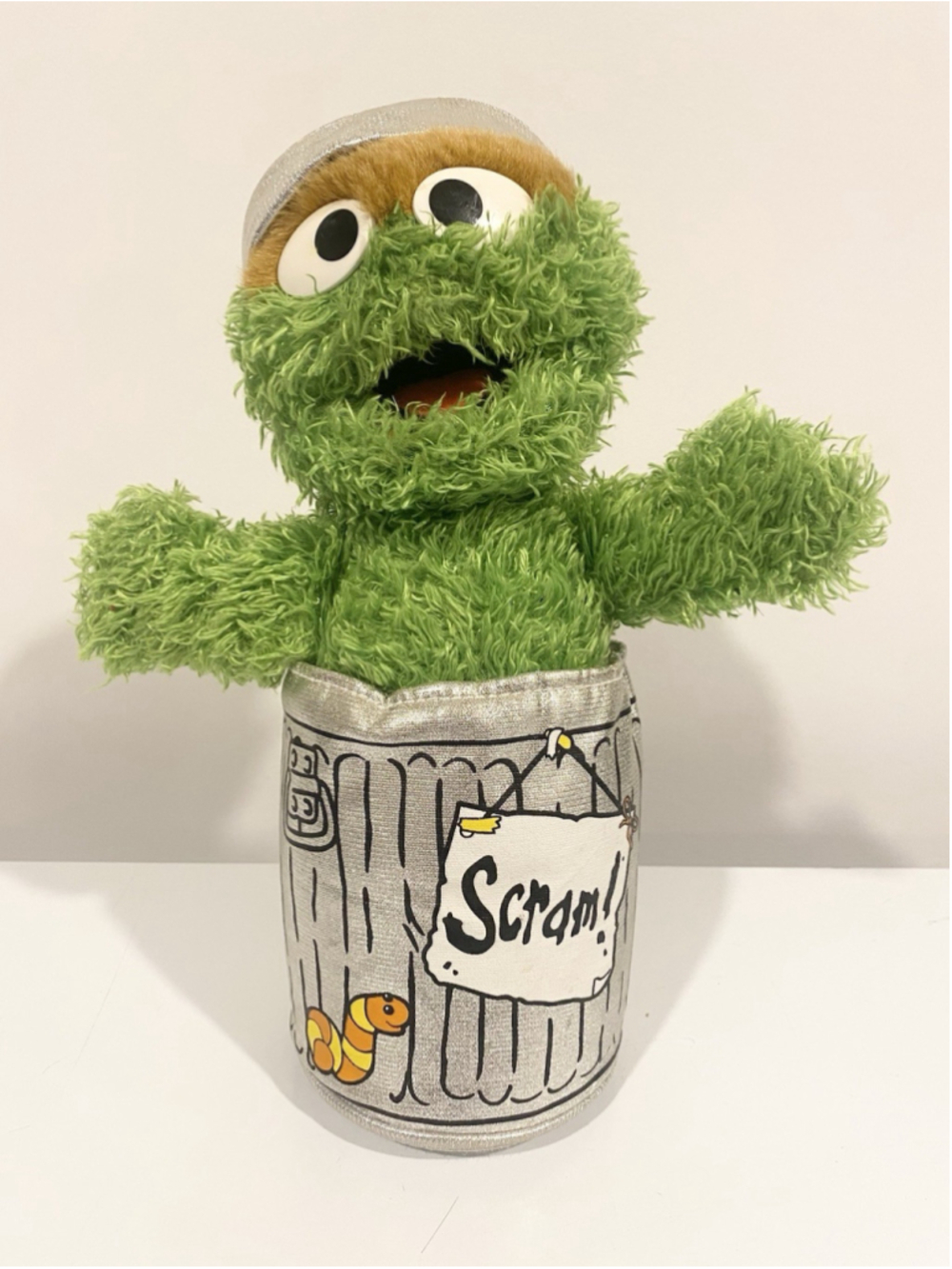 Vintage 2003 GUND Sesame Street Oscar the Grouch Slimey Trash Can Plush
